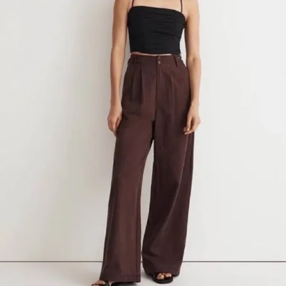 Madewell Harlow Wide-Leg Women's Pants in Brown